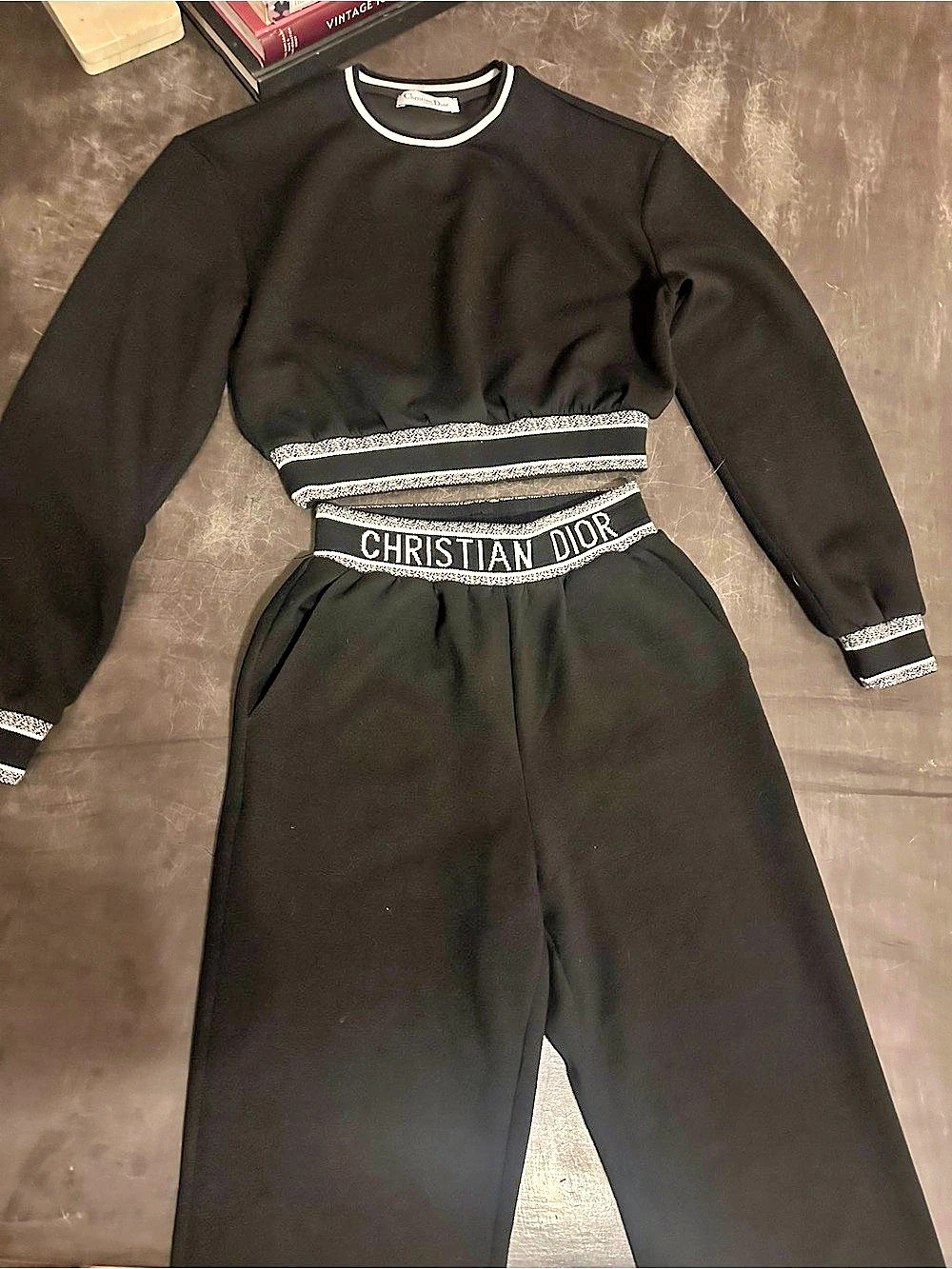Christian Dior Black & White Wide Leg Set Size 38